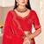 traditional indian red handwork zarkan border silk blend saree