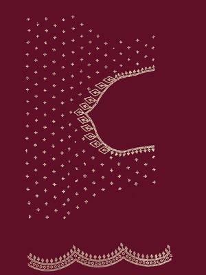 wine silk saree with zarkan border work 3