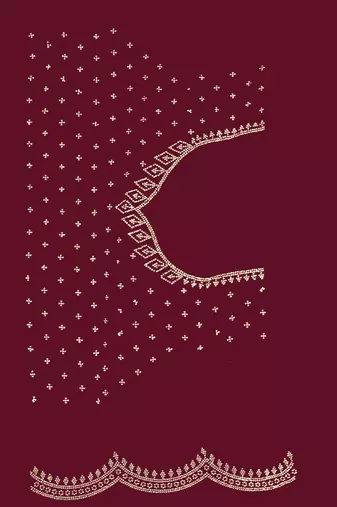 wine silk saree with zarkan border work