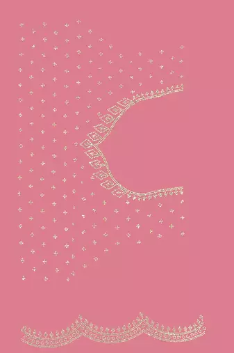pink silk saree with zarkan border work