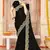 black silk saree with zari sirovski embroidery