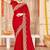 designer red zari siroski embroidery work silk blend saree