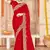 red silk saree with zari sirovski embroidery