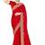 designer red zari siroski embroidery work silk blend saree