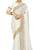 designer white zari siroski embroidery work silk blend saree