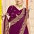 designer wine zari siroski embroidery work silk blend saree