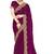 designer wine zari siroski embroidery work silk blend saree