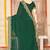 designer bottle green zari siroski embroidery work silk blend saree