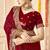 designer maroon zari siroski embroidery work silk blend saree