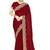 designer maroon zari siroski embroidery work silk blend saree