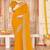designer mustard zari siroski embroidery work silk blend saree