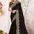 black zari resham embroidery work silk blend party wear saree