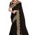 black zari resham embroidery work silk blend party wear saree
