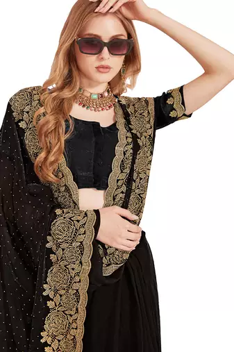 black silk party wear saree
