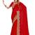 red zari resham embroidery work silk blend party wear saree