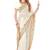 white zari resham embroidery work silk blend party wear saree