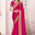pink zari resham embroidery work silk blend party wear saree