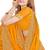 mustard zari resham embroidery work silk blend party wear saree