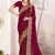 maroon silk saree with zari resham embroidery