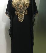 Black fancy beading work farasha kaftan