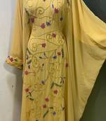 Fawn multi colour fancy beading work women kaftan