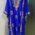 Royal blue modern arabic gold embroidery work farasha kaftan