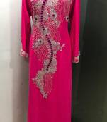 Fuschia pink heavy designer a line kaftan farasha