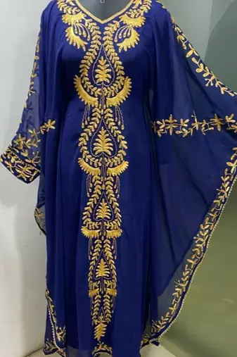 Navy blue beautiful arabic evening wear farasha kaftan