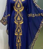 Navy blue beautiful arabic evening wear farasha kaftan