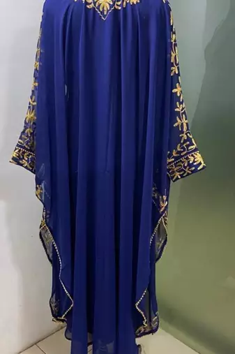 Navy blue beautiful arabic evening wear farasha kaftan