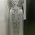 White multicolour stone work moroccan kaftan