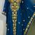 Navy blue elegant embroidery work farasha kaftan