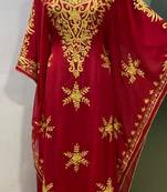 Red georgeous gold embroidery farasha kaftan