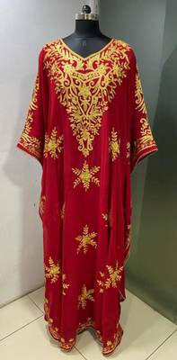 Red georgeous gold embroidery farasha kaftan 3