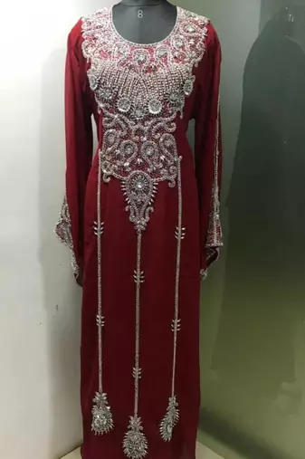 Maroon a line georgeous arabic farasha kaftan