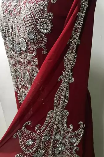 Maroon a line georgeous arabic farasha kaftan