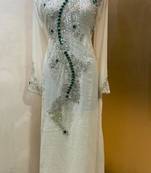 White heavy designer a line kaftan farasha