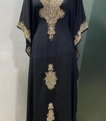 Black luxury dubai beaded farasha kaftan