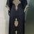 Black luxury dubai beaded farasha kaftan