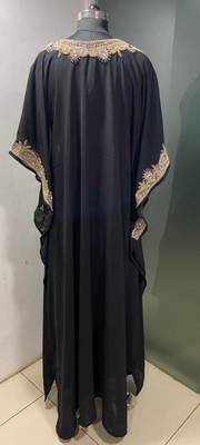 Black luxury dubai beaded farasha kaftan 3