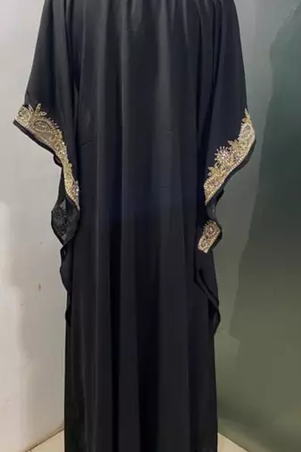 Black luxury dubai beaded farasha kaftan
