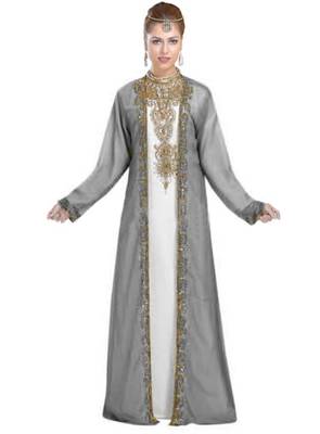 Georgette black embroidered stone work jacket inner  and belt 1