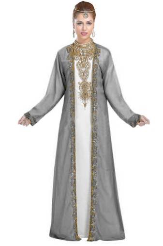 Georgette black embroidered stone work jacket inner  and belt