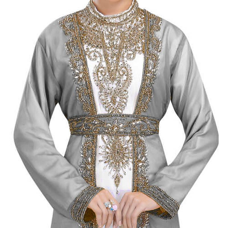 Georgette black embroidered stone work jacket inner  and belt