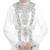 Georgette Off White embroidered Silver stone work jacket inner  and belt