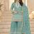 Aqua blue georgette embroidered sequin festive wear pakistani palazzo suit 