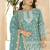 Aqua blue georgette embroidered sequin festive wear pakistani palazzo suit 