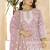 Pink georgette embroidered sequins festive wear pakistani palazzo suit