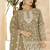 Beige georgette embroidered sequin festive wear pakistani palazzo suit 