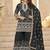 Black georgette embroidered sequin festive wear pakistani palazzo suit 